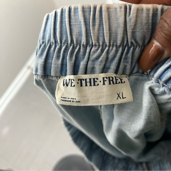 We The Free Get Free Chambray Blue Pull-On Shorts XL Casual Pull On Cotton Boho - Picture 6 of 9